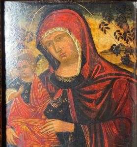 Icono veneciano-cretense del siglo XVII. Virgen con niño